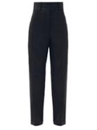 Matchesfashion.com Roksanda - Medea High-rise Wool Grain De Poudre Trousers - Womens - Black