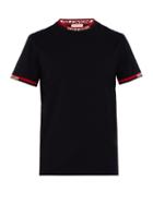 Matchesfashion.com Moncler - Logo Striped Stretch Cotton T Shirt - Mens - Navy