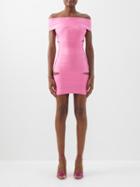 Alexandre Vauthier - Off-the-shoulder Stretch-knit Mini Dress - Womens - Pink