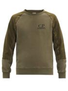Matchesfashion.com C.p. Company - Mesh-pocket Panelled-sleeve Jersey Sweatshirt - Mens - Green