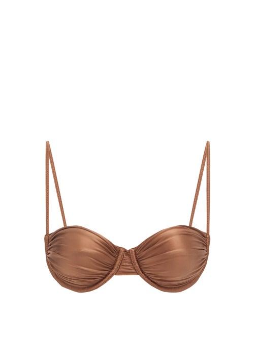 Matchesfashion.com Isa Boulder - Idris Underwired Bikini Top - Womens - Brown