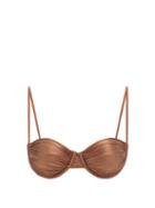 Matchesfashion.com Isa Boulder - Idris Underwired Bikini Top - Womens - Brown
