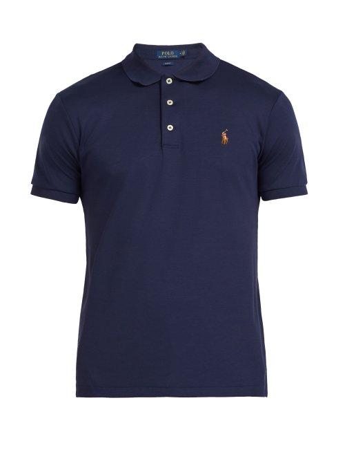 Matchesfashion.com Polo Ralph Lauren - Logo Embroidered Cotton Polo Shirt - Mens - Navy