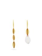 Matchesfashion.com Albus Lumen - X Ryan Storer Shell Drop Mismatched Hook Earrings - Womens - Gold