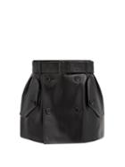 Matchesfashion.com Junya Watanabe - Belted Faux-leather Mini Skirt - Womens - Black