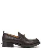 Mens Shoes Valentino Garavani - Roman Stud Leather Loafers - Mens - Black