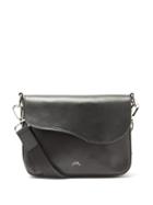 Mens Bags A-cold-wall* - Curved-flap Leather Cross-body Bag - Mens - Black