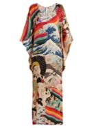 Chufy Trippin Printed Kimono-sleeved Dress