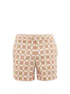 Matchesfashion.com Odyssee - Maure Checked Swim Shorts - Mens - Brown Multi