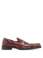 Matchesfashion.com Martine Rose - Python-effect Leather Penny Loafers - Mens - Red