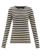 Ladies Rtw Proenza Schouler - Striped Cotton-jersey Long-sleeved T-shirt - Womens - Black White
