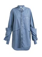 Matchesfashion.com Vetements - Oversized Checked Cotton Shirt - Womens - Blue