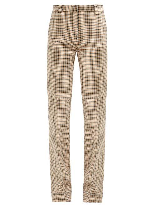 Matchesfashion.com Summa - Gingham Cotton Blend Twill Trousers - Womens - Cream Multi