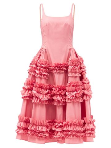 Matchesfashion.com Molly Goddard - Angie Frilled Cotton-poplin Dress - Womens - Pink
