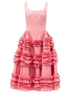 Matchesfashion.com Molly Goddard - Angie Frilled Cotton-poplin Dress - Womens - Pink