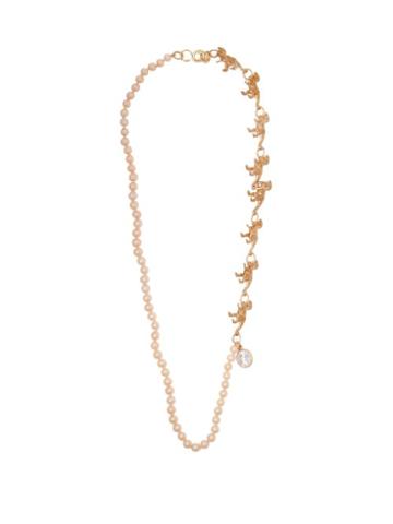 Matchesfashion.com Sonia Boyajian - Dinosaur Princess Pearl And Gold Plated Necklace - Womens - Pearl