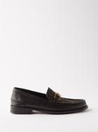 Fendi - O'lock Jacquard And Leather Loafers - Mens - Black