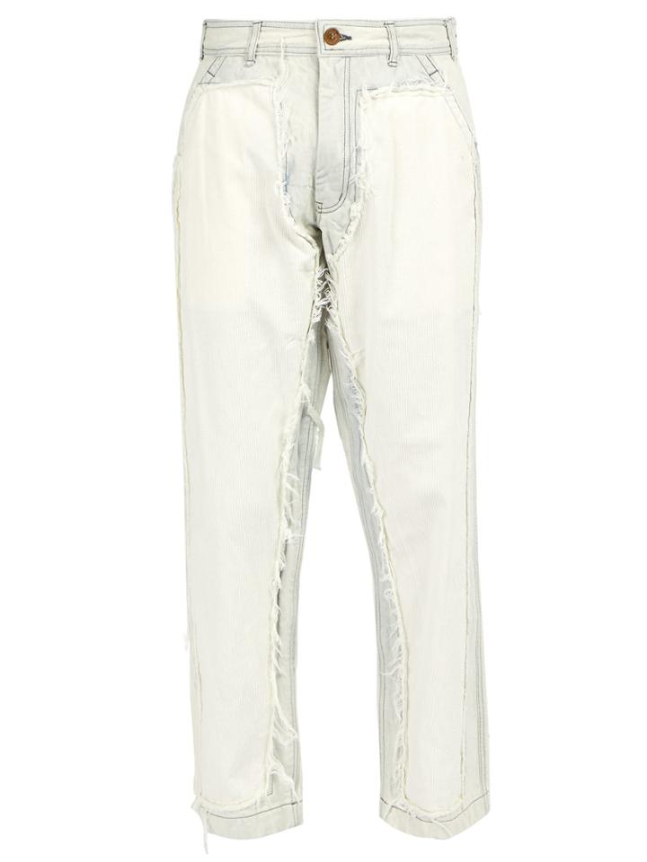 Comme Des Garçons Shirt Raw-edged Corduroy-panel Jeans