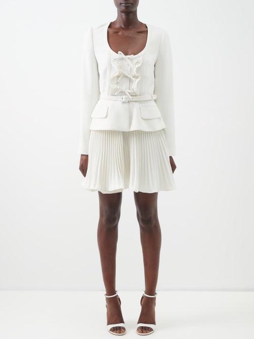 Self-portrait - Tailored Crepe Mini Dress - Womens - Ivory