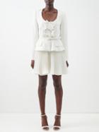 Self-portrait - Tailored Crepe Mini Dress - Womens - Ivory