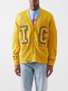 Icecream - Logo-patch Collegiate Cardigan - Mens - Yellow