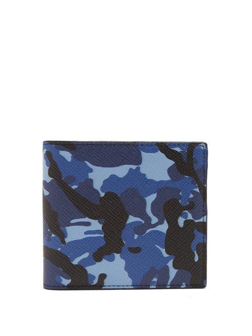 Matchesfashion.com Smythson - Burlington Grained Leather Bi Fold Wallet - Mens - Blue Multi