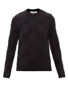 Matchesfashion.com Comme Des Garons Comme Des Garons - Checked Wool-blend Sweater - Womens - Black