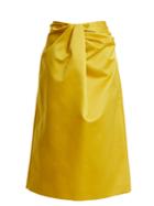 Rochas Twisted-front Duchess-satin Skirt