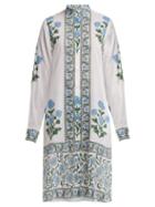 Matchesfashion.com Juliet Dunn - Poppy Print Cotton Shirt Dress - Womens - White Multi