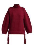 Matchesfashion.com Ellery - Wallerian Oversized Wool Blend Roll Neck Sweater - Womens - Burgundy