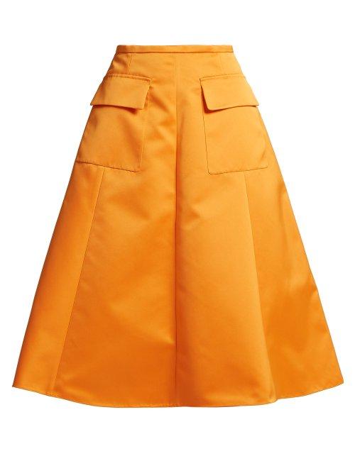 Matchesfashion.com Rochas - A Line Duchess Satin Skirt - Womens - Orange