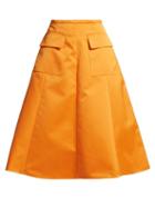 Matchesfashion.com Rochas - A Line Duchess Satin Skirt - Womens - Orange