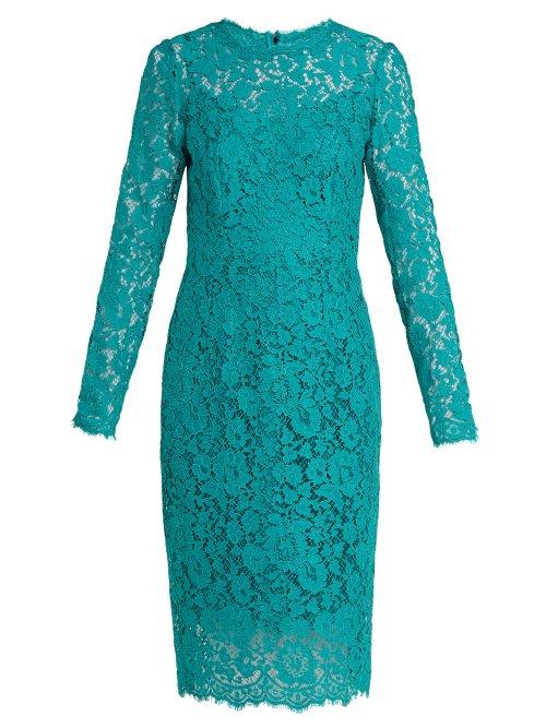 Matchesfashion.com Dolce & Gabbana - Cordonetto Lace Dress - Womens - Blue