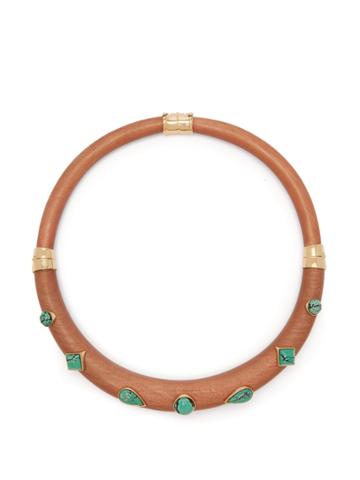 Aurélie Bidermann Wood And Turquoise-stone Necklace
