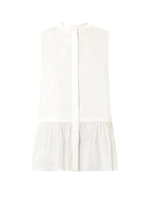 The Row Rusa Peplum Ruffle Blouse