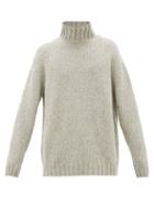 Matchesfashion.com Raey - Funnel-neck Tweed-effect Cashmere-blend Sweater - Mens - White Multi