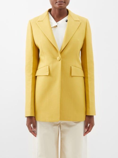 Jil Sander - Tailored Double-cotton Blazer - Womens - Yellow