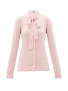 Matchesfashion.com Dolce & Gabbana - Pussy-bow Cashmere-blend Cardigan - Womens - Light Pink