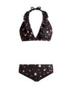 Matchesfashion.com Ganni - Pineberry Floral Print Bikini - Womens - Black Multi