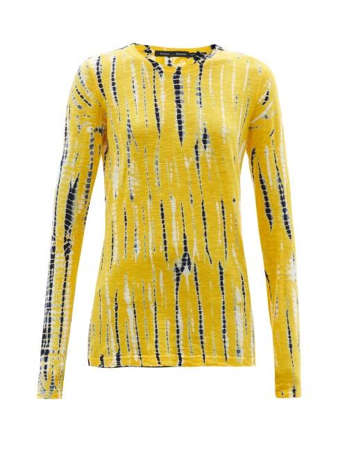 Ladies Rtw Proenza Schouler - Tie-dyed Cotton-jersey Long-sleeved T-shirt - Womens - Yellow
