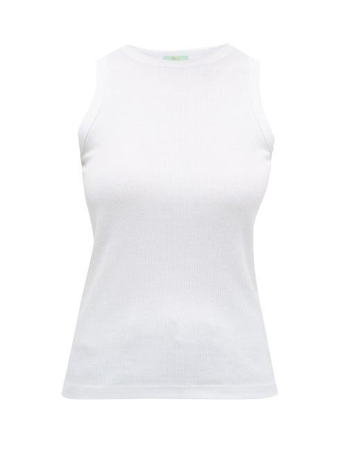 Matchesfashion.com Aries - Ribbed Cotton Jersey Tank Top - Womens - White