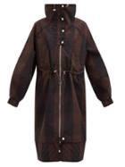 Matchesfashion.com Ganni - Quilted-hem Striped Cotton-blend Canvas Coat - Womens - Black Brown