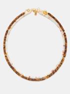 Hermina Athens - Set Of Two Tiger's Eye & Jasper Beaded Necklaces - Womens - Multi