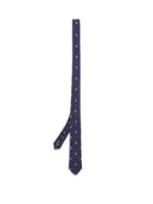 Matchesfashion.com Paul Smith - Skull And Crossbones Embroidered Silk Faille Tie - Mens - Blue Multi