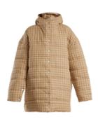 Matchesfashion.com A.w.a.k.e. - Checked Funnel Neck Quilted Cotton Coat - Womens - Beige Multi