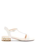 Nicholas Kirkwood Casati T-bar Pearl-heeled Leather Sandals