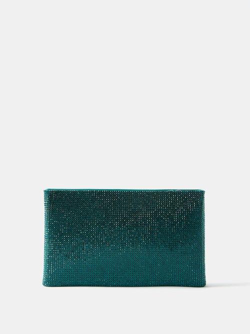 Judith Leiber - Crystal-embellished Clutch Bag - Womens - Green