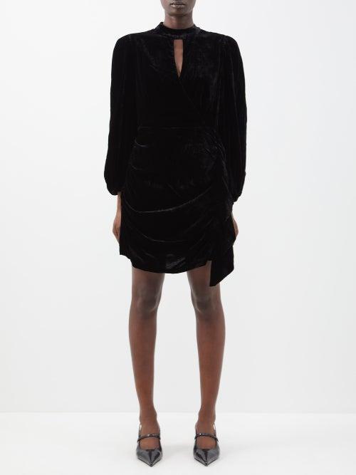 Rhode - Zadie Cutout Velvet Dress - Womens - Black