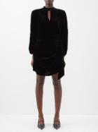 Rhode - Zadie Cutout Velvet Dress - Womens - Black