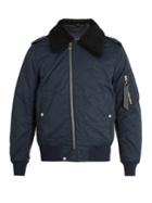 Rag & Bone Shearling-collar Cotton-blend Bomber Jacket